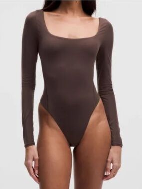 lululemon Wundermost Ultra-Soft Nulu Square-Neck  Bodysuit in espresso